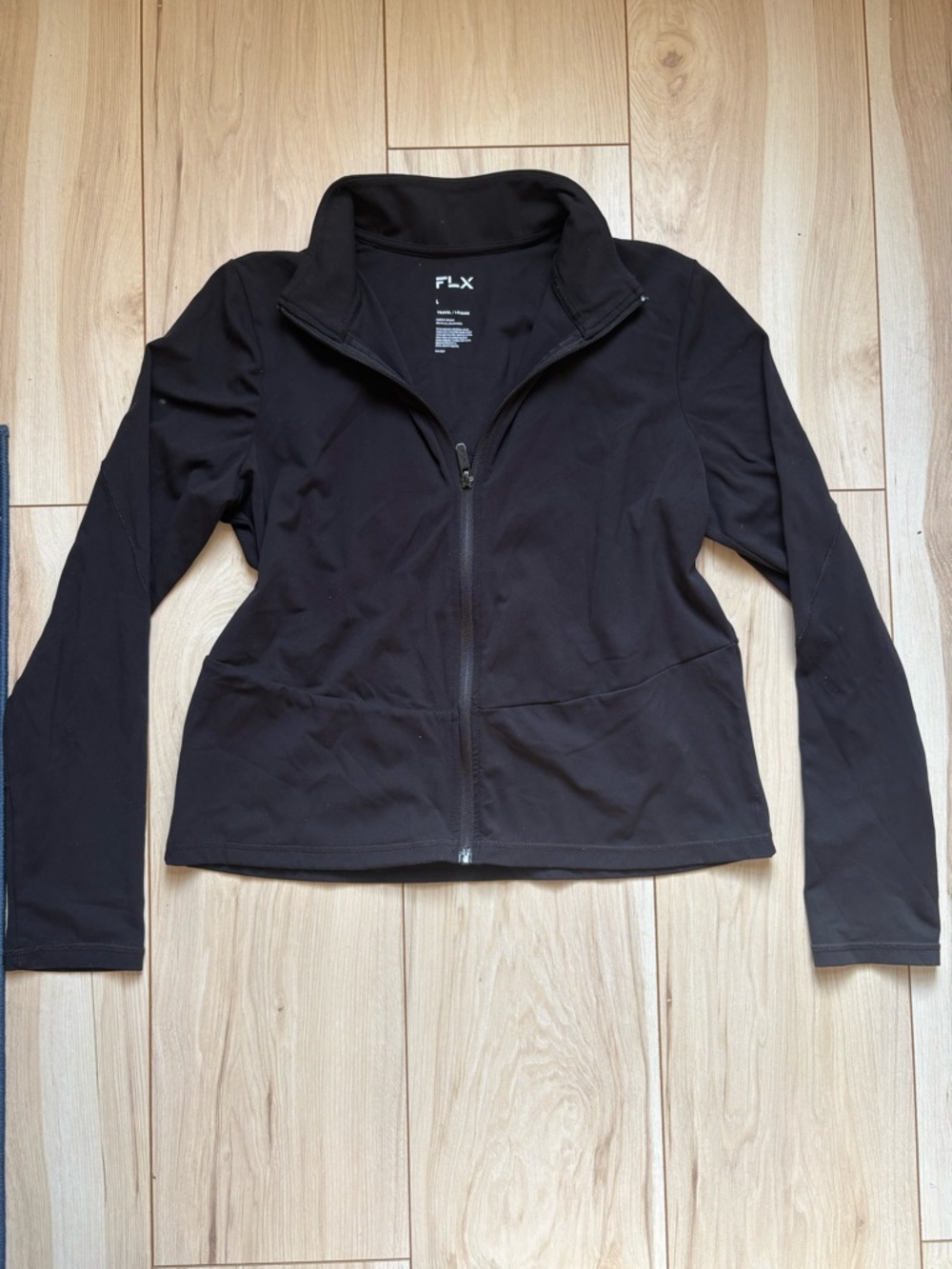 FLX Black Zip Up Jacket Women’s Large Athletic Workout Gym Lightweight
